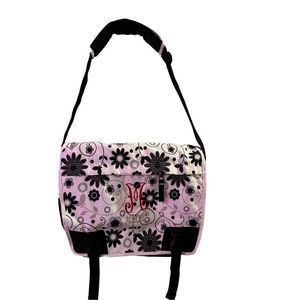 SALE Trans by Jansport Black and White Floral Messenger Laptop Satchel Bag